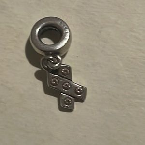 Retired Pandora breast cancer dingle charm pink cz
